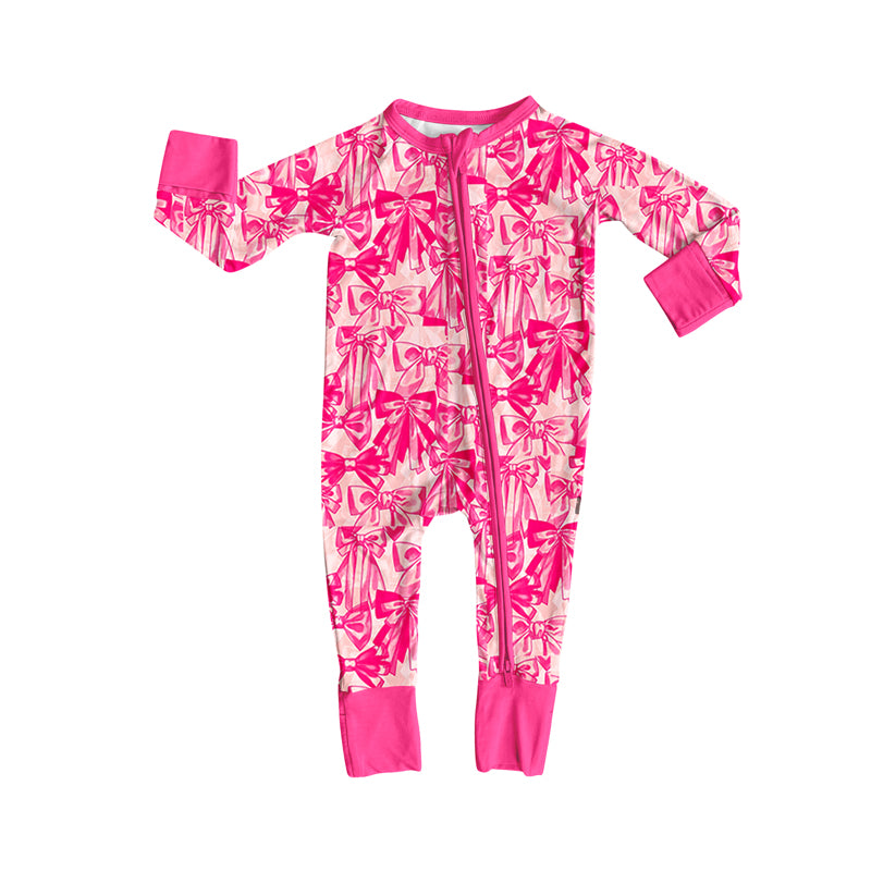 Pre order pink bow girl sleeper