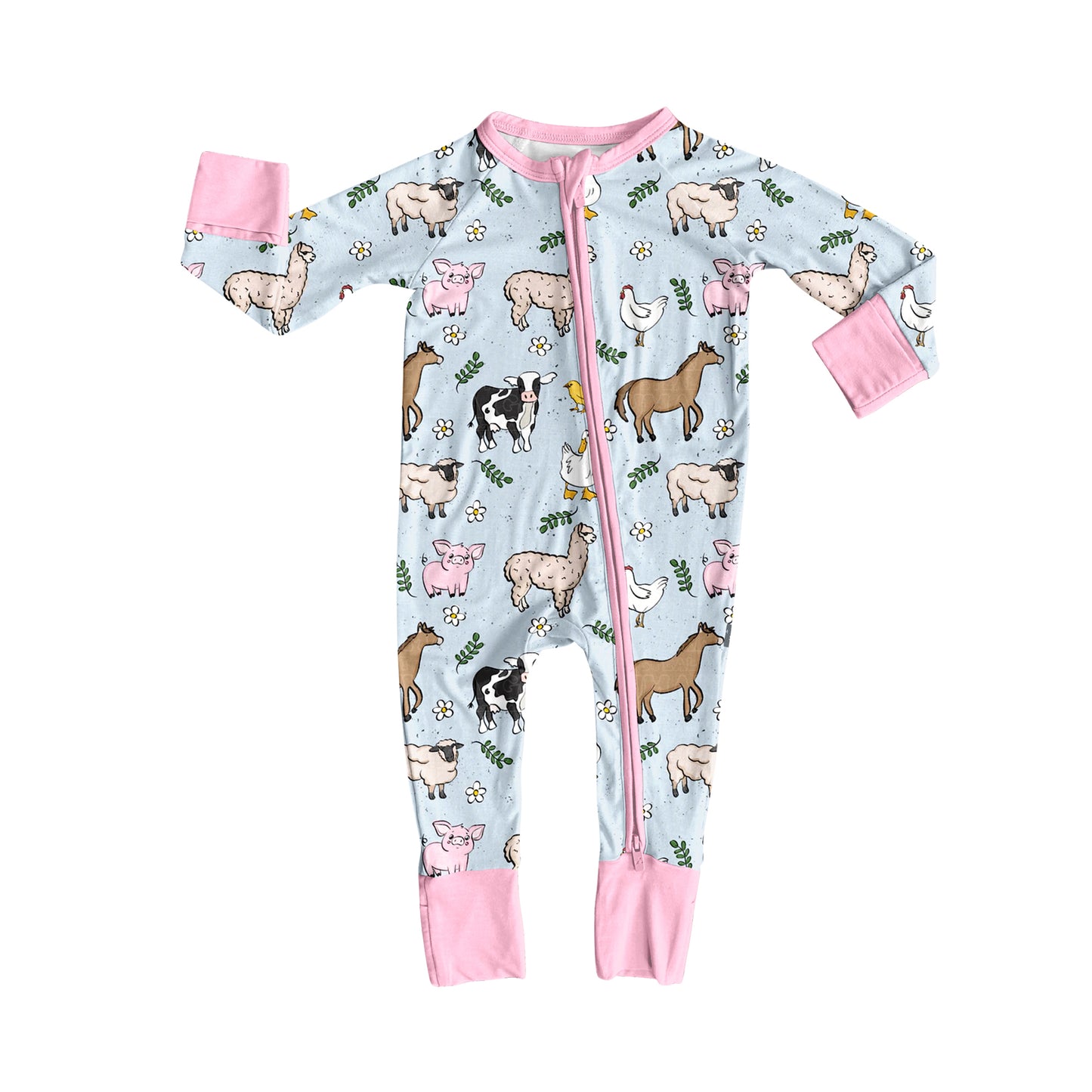 Pre order farm animal zip sleeper pajama