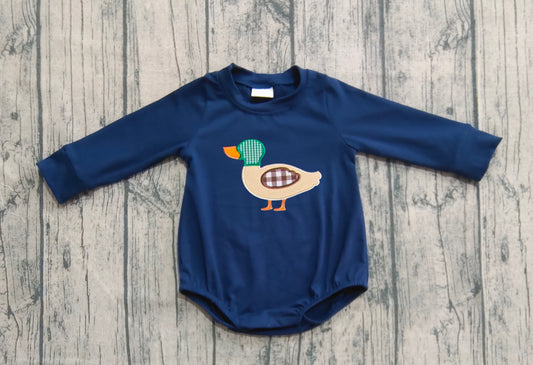 Pre order navy duck bubble baby clothes (do embroidery)