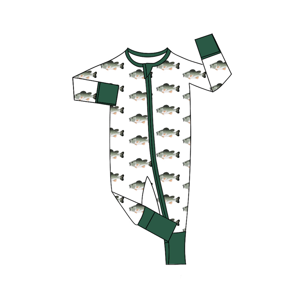 Pre order fish print baby zip sleeper