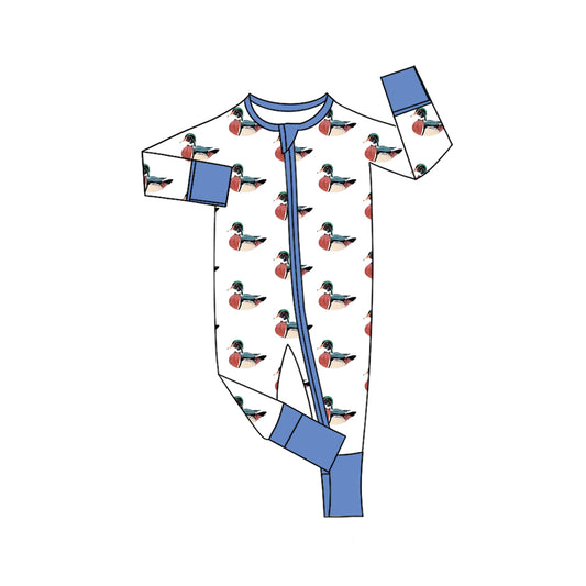 Pre order duck print baby zip sleeper
