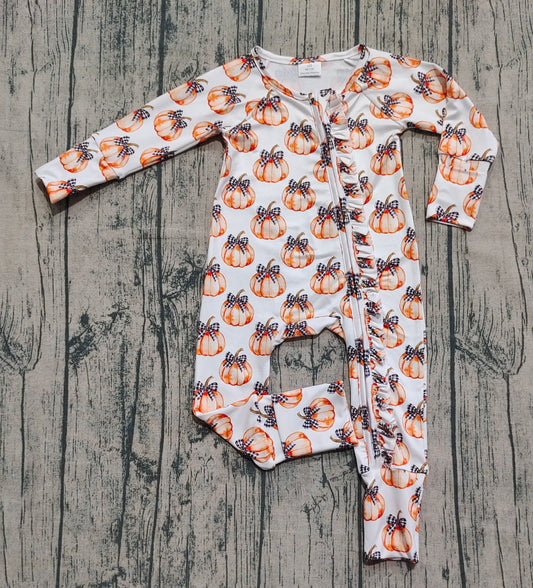 Pre order pumpkin with bow zip sleeper