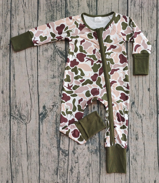 Pre order hunter camo zip sleeper pajama