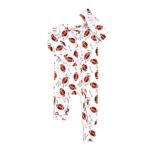Pre order white football zippy sleeper