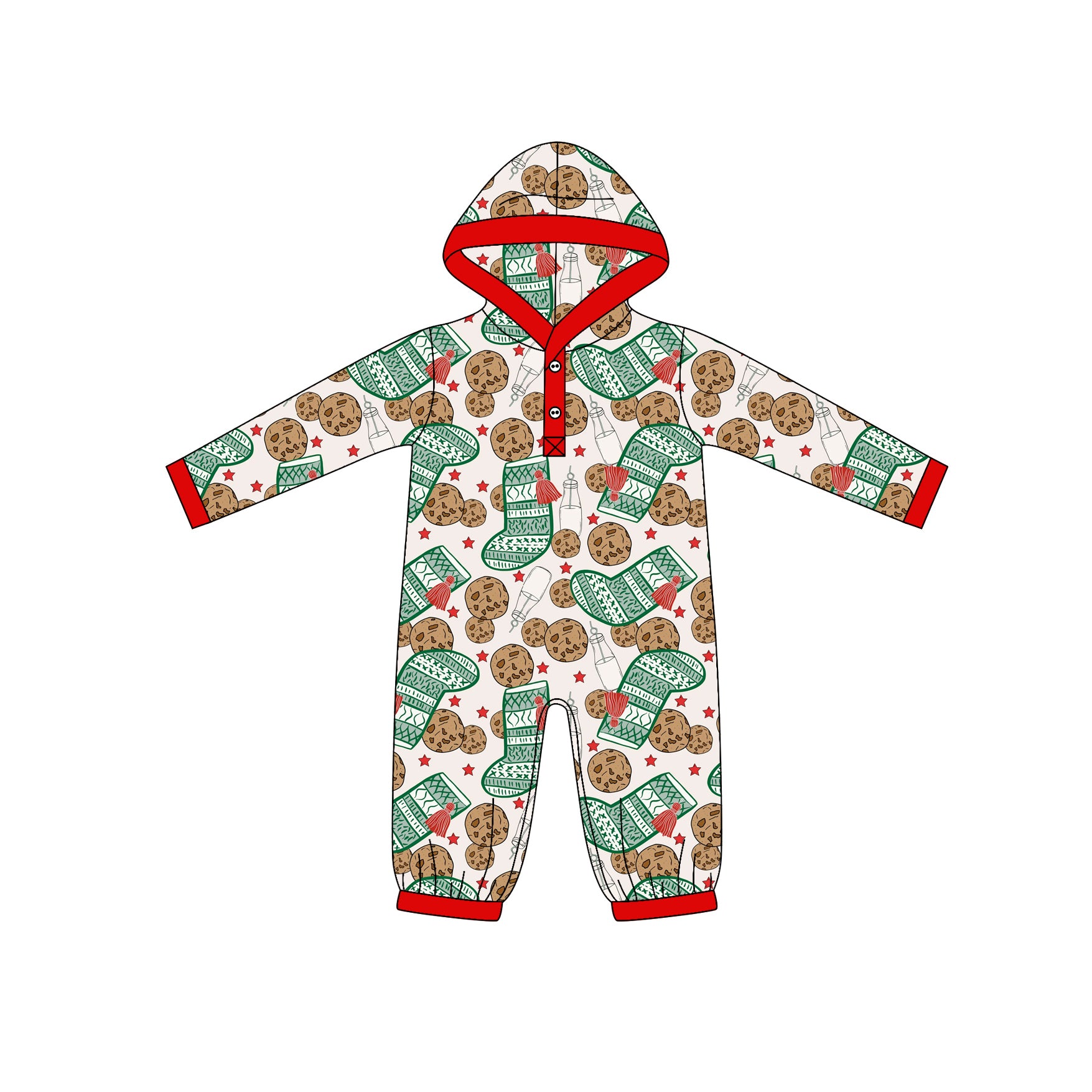 Pre order Christmas cookies hoodie romper