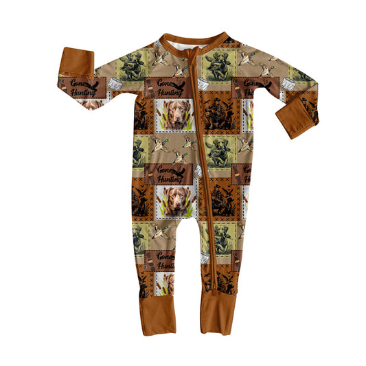 Pre order hunter patchwork baby zipper sleeper