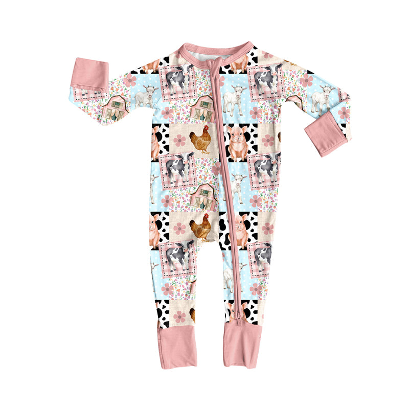 Pre order farm patchwork baby zipper sleeper