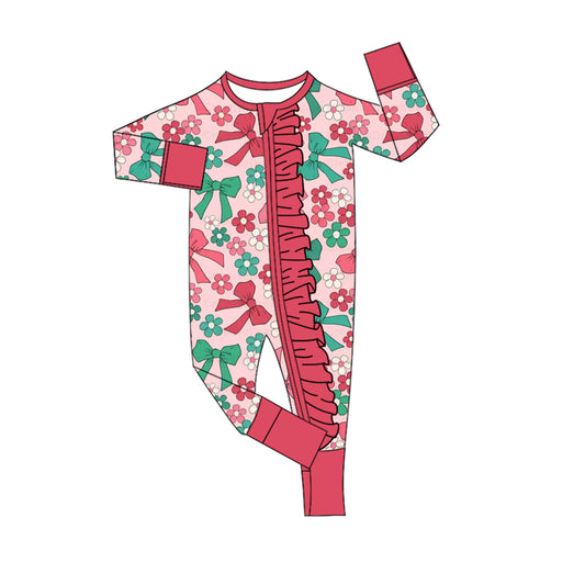 Pre order bow coquette pajama zip sleeper