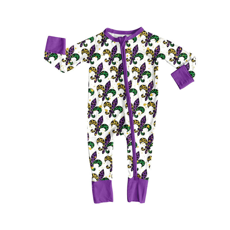 Pre order mardi gras baby zip sleeper