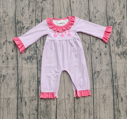 Pre order valentine's day baby girl romper (do embroidery)