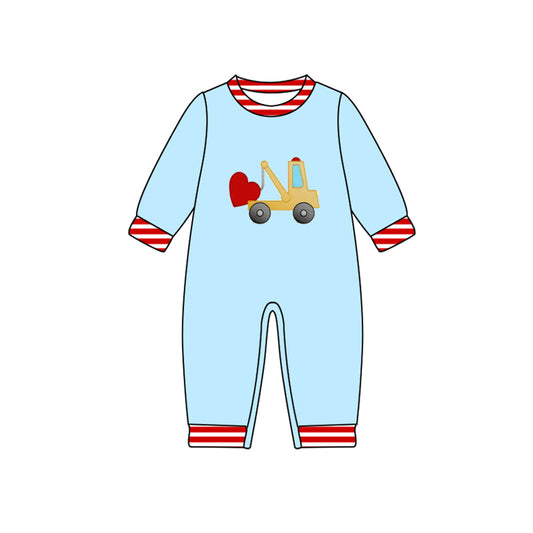 Pre order constructions heart baby boy romper
