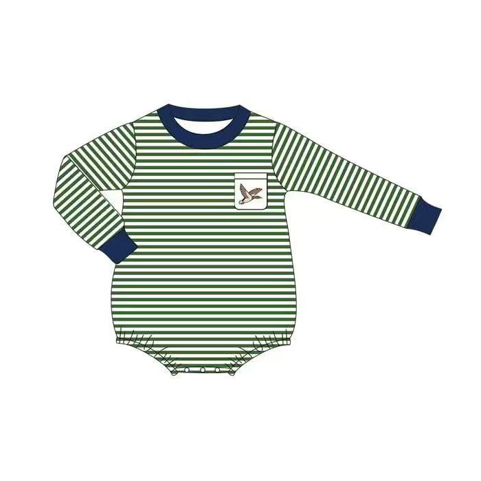 Pre order long sleeve stripes duck romper