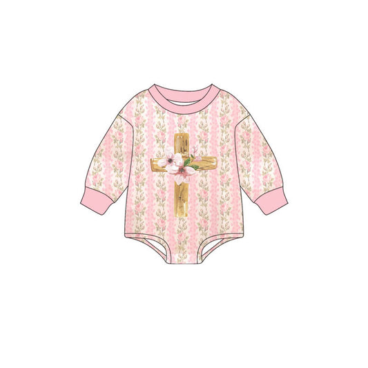 Pre order easter cross pink flower girl bubble