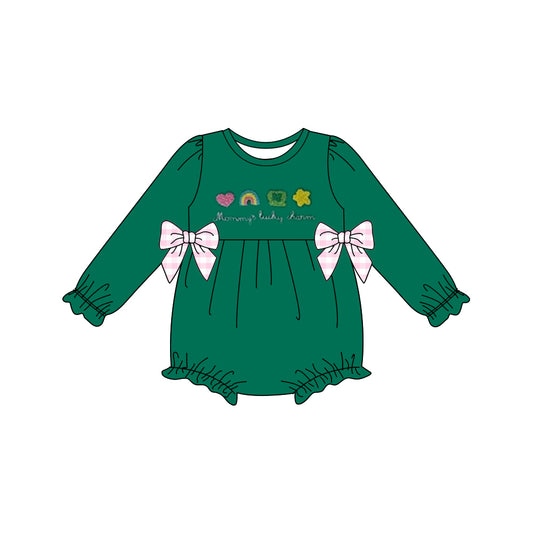 Pre order mommy's lovely charm green romper