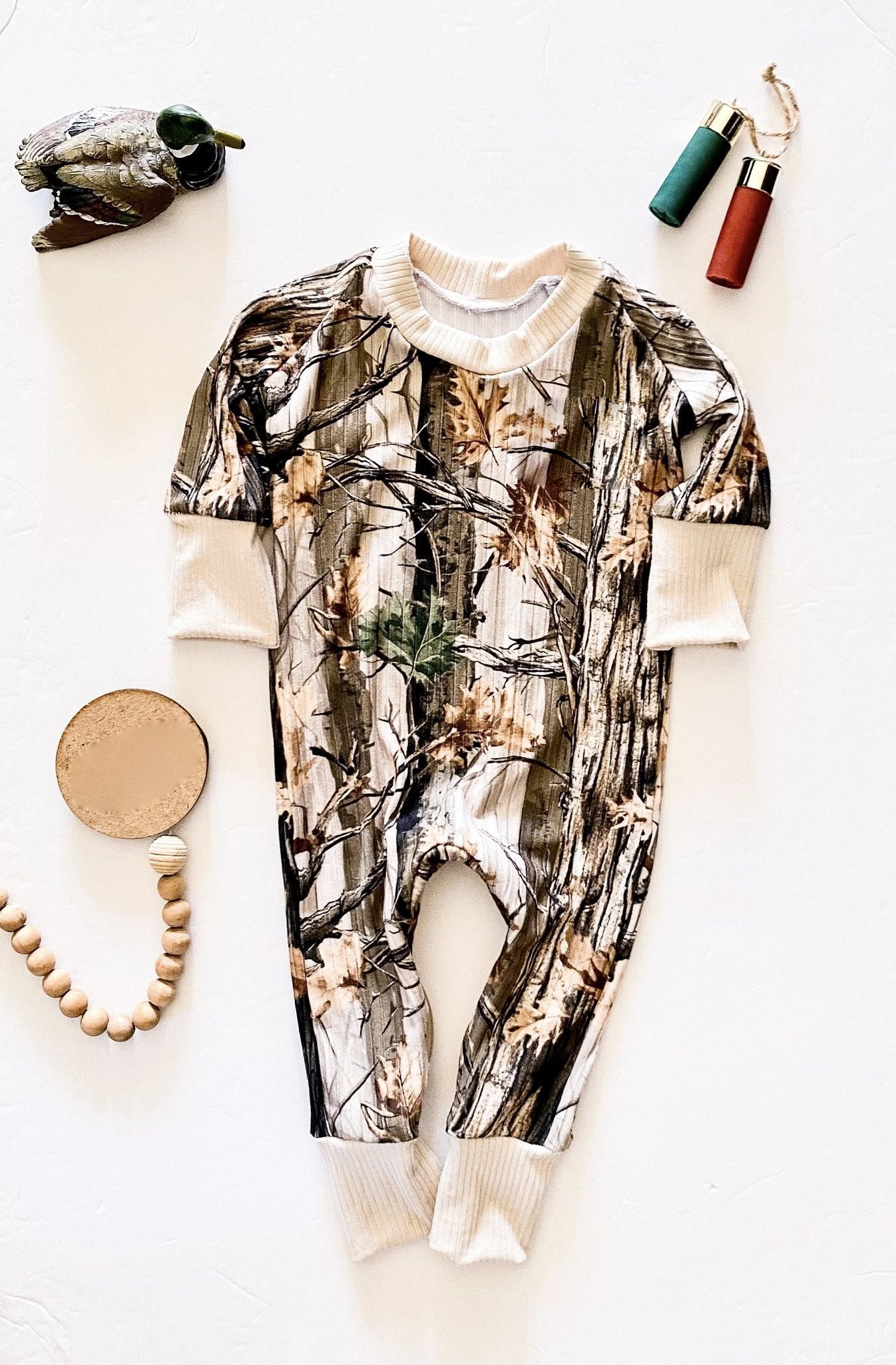 Pre order long sleeve camouflage romper