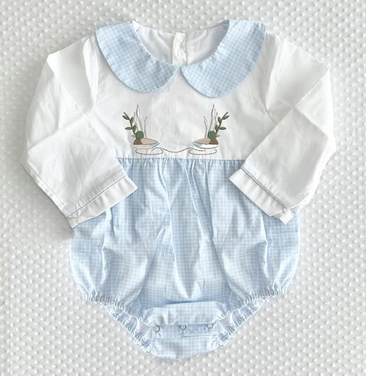 Pre order gingham mallard romper