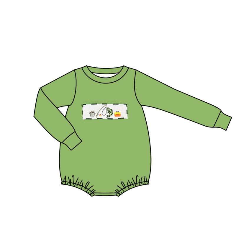 Pre order green gone fishing romper