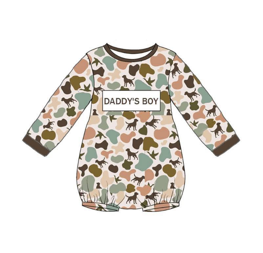 Pre order daddy's boy hunting camo romper