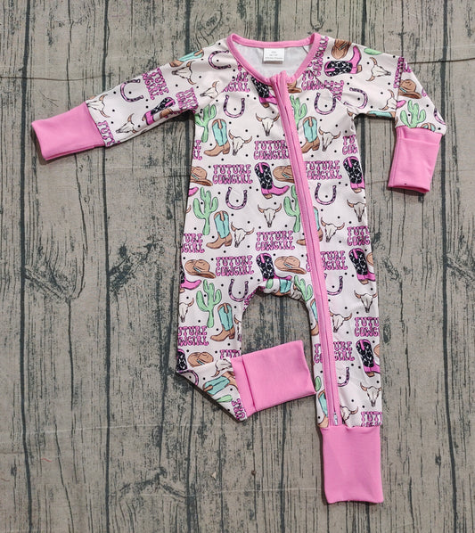 Pre order pink future cowgirl sleeper pajama