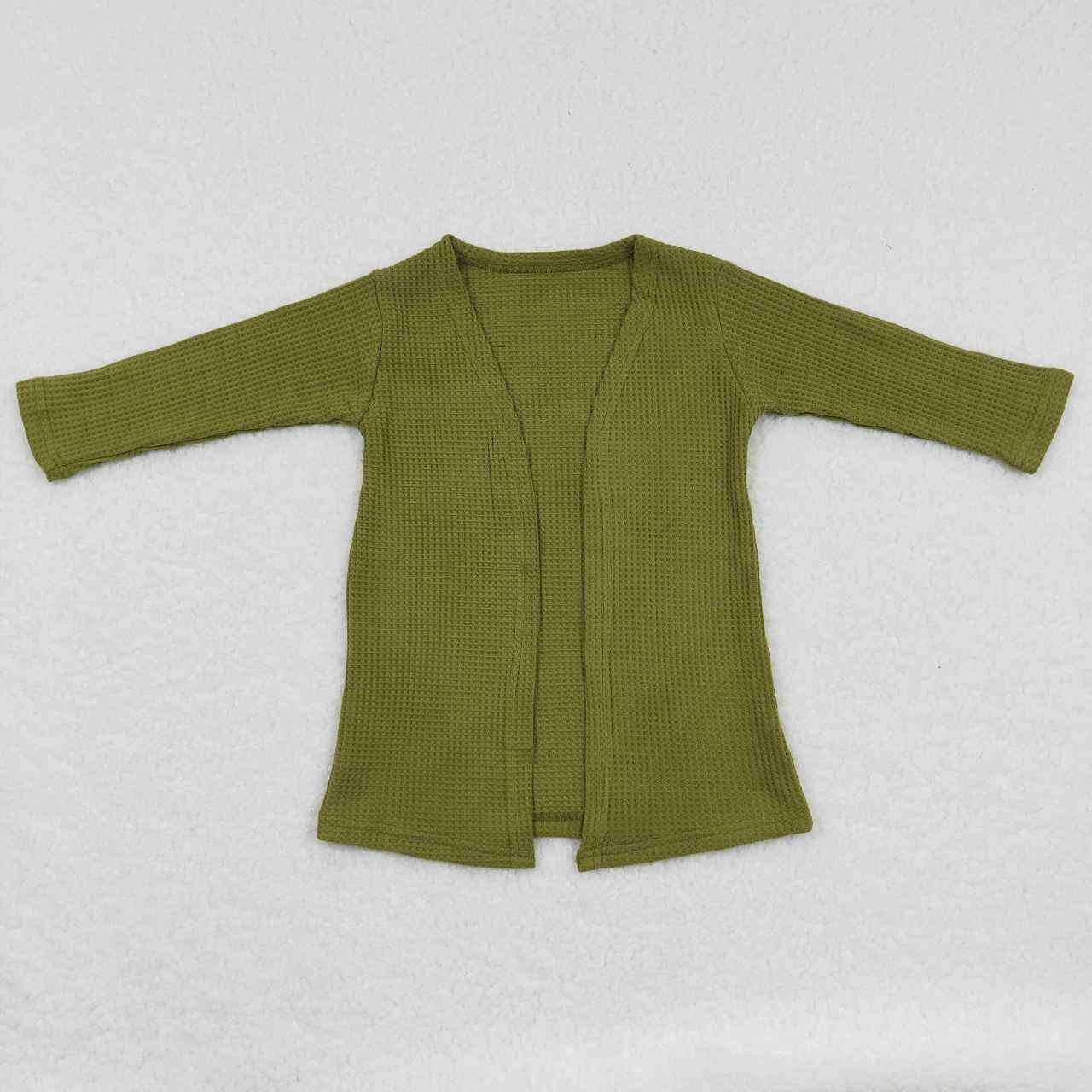 Green Waffle cotton cardigan