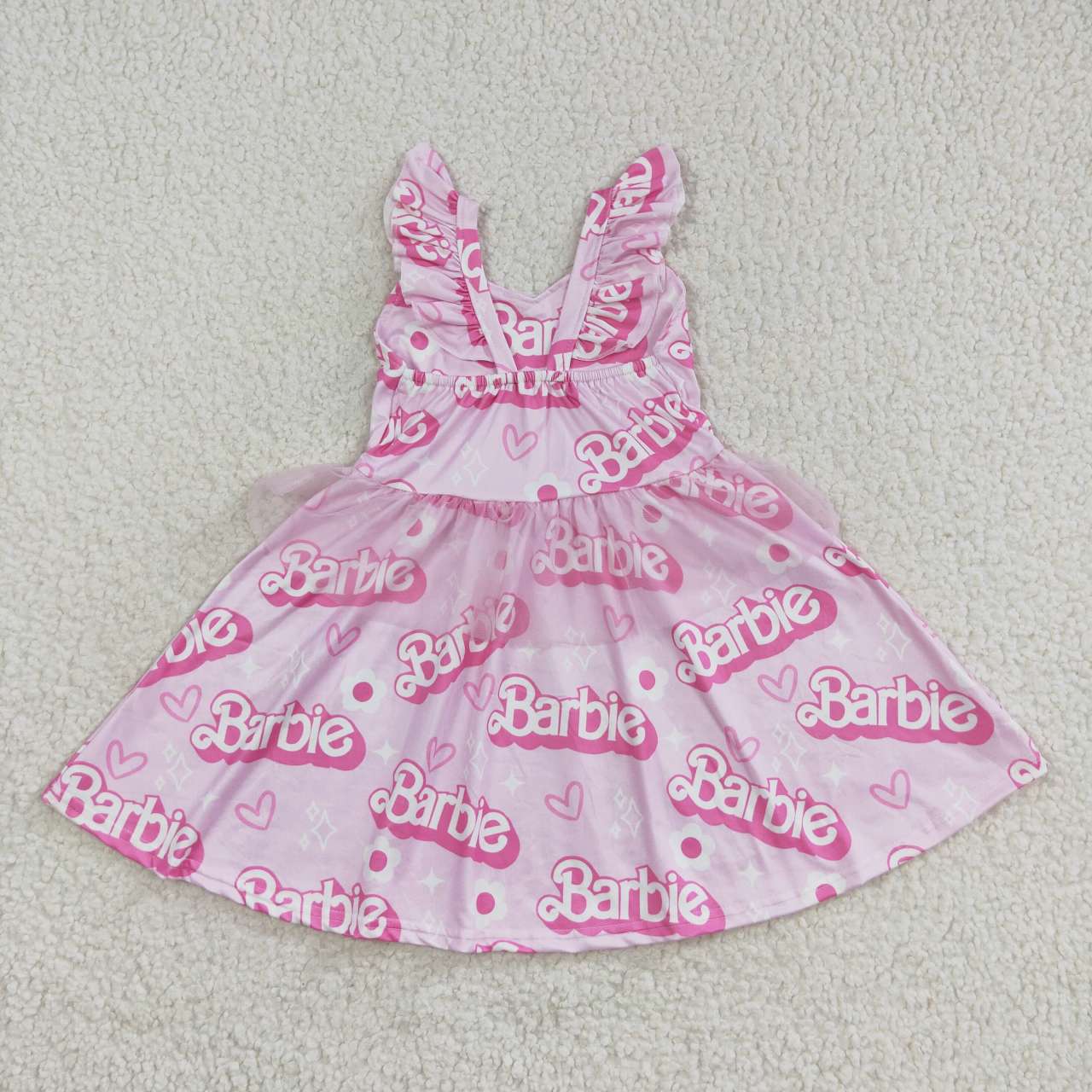 pink barbie words twirly dress