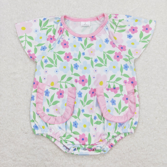 baby girl pretty flower bubble with pocket