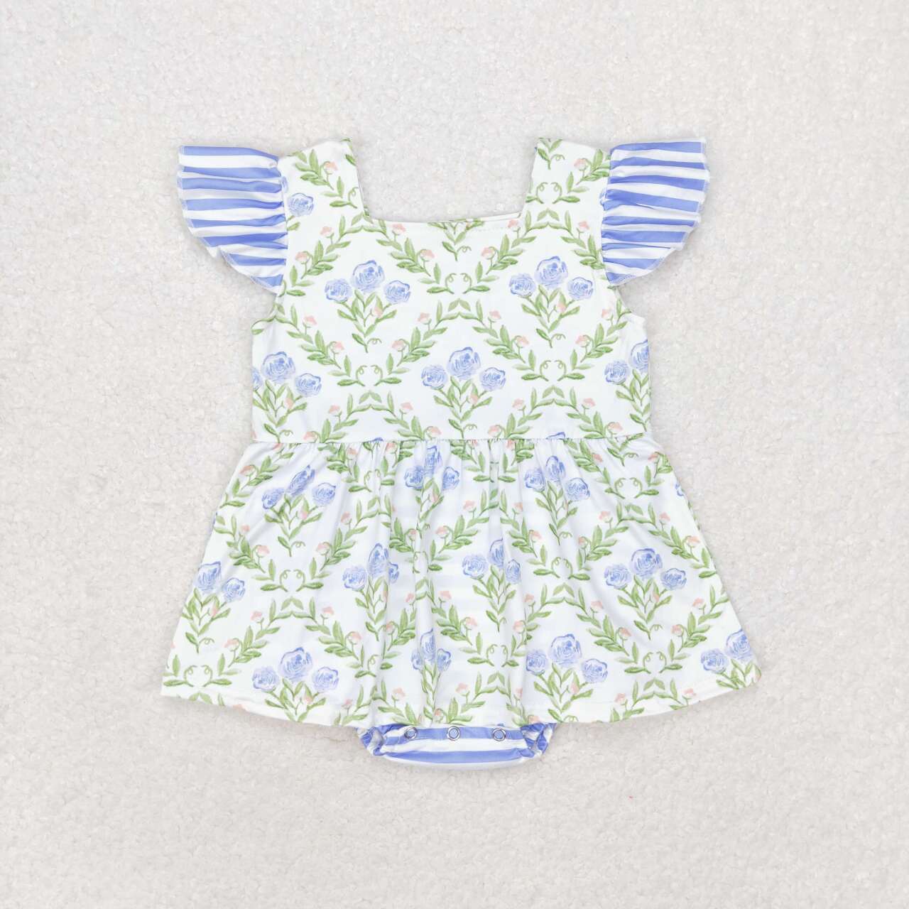 blue floral twirl bubble
