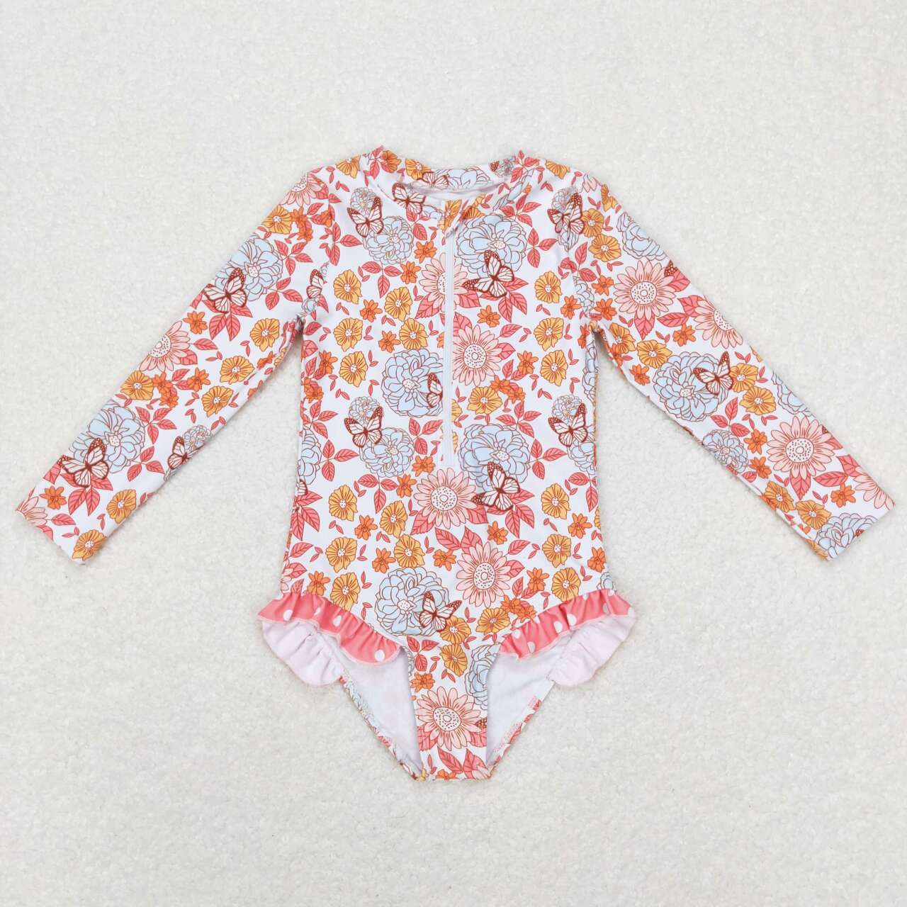 girl rash guard swimsuit zip swimwear