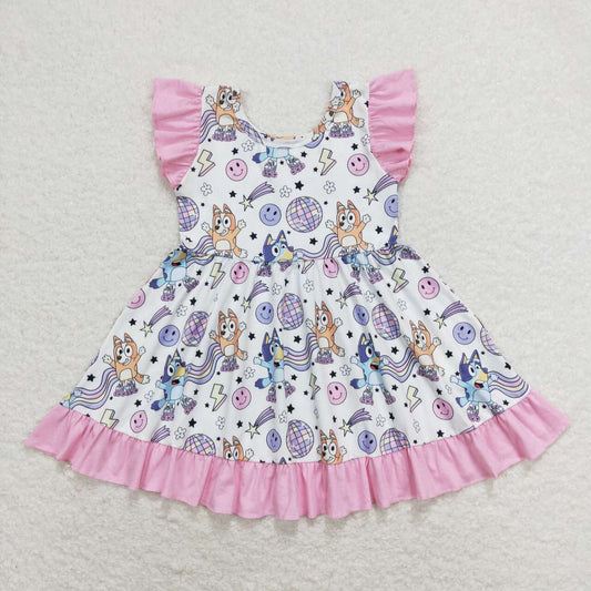 baby girl clothing flutter sleeve bluey twirl dress pink