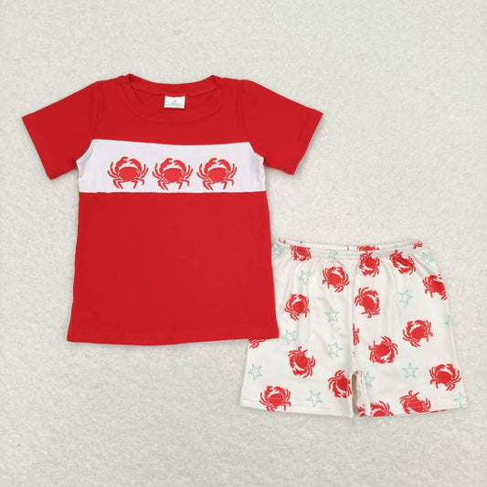 red crab outfit boy summer clothing