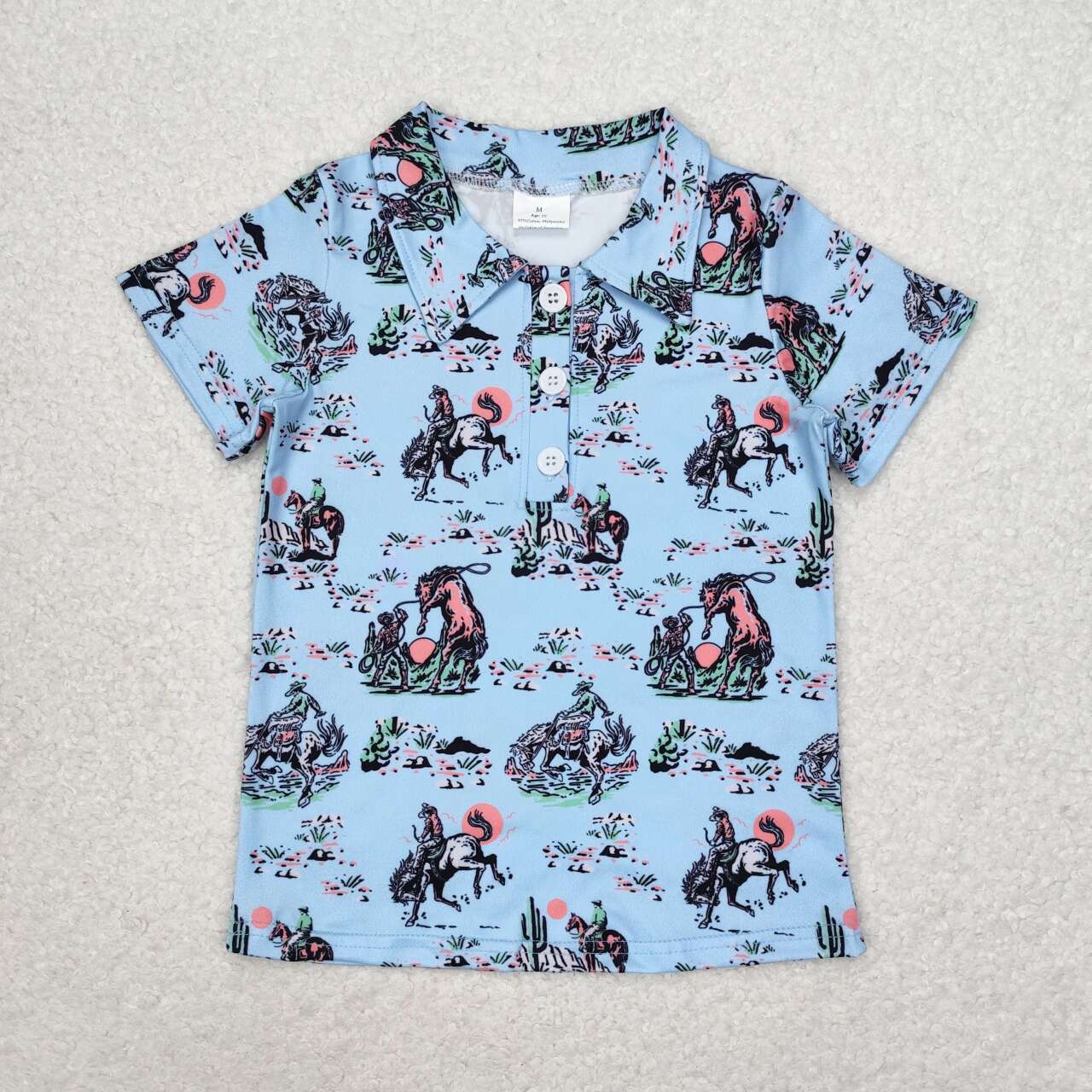 rodeo polo t shirt blue boys clothing
