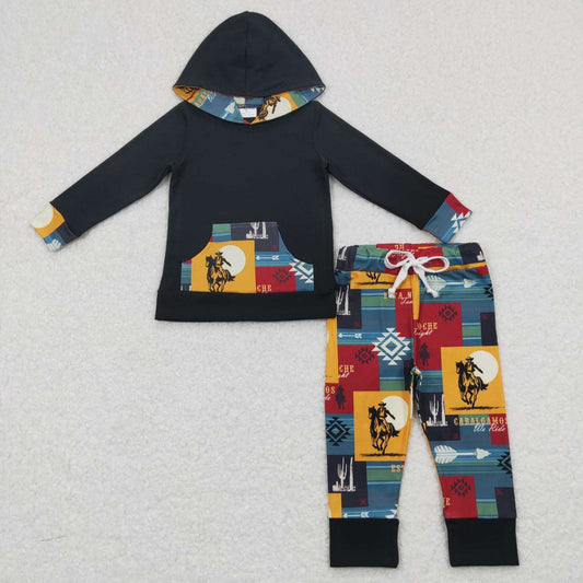 little boy horse riding rodeo hoodie outfit