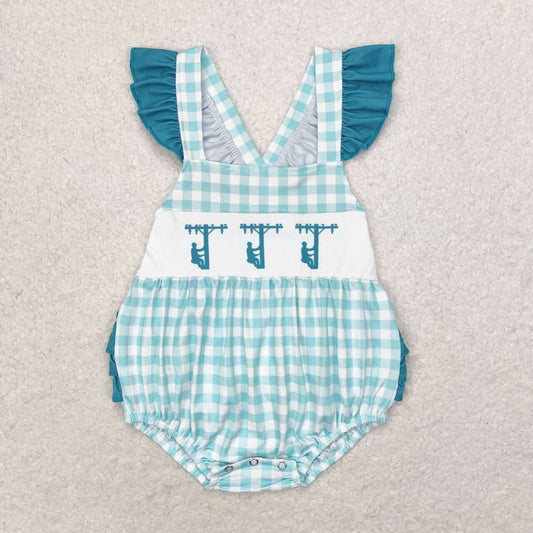 baby girl plaid lineman ruffle back bubble