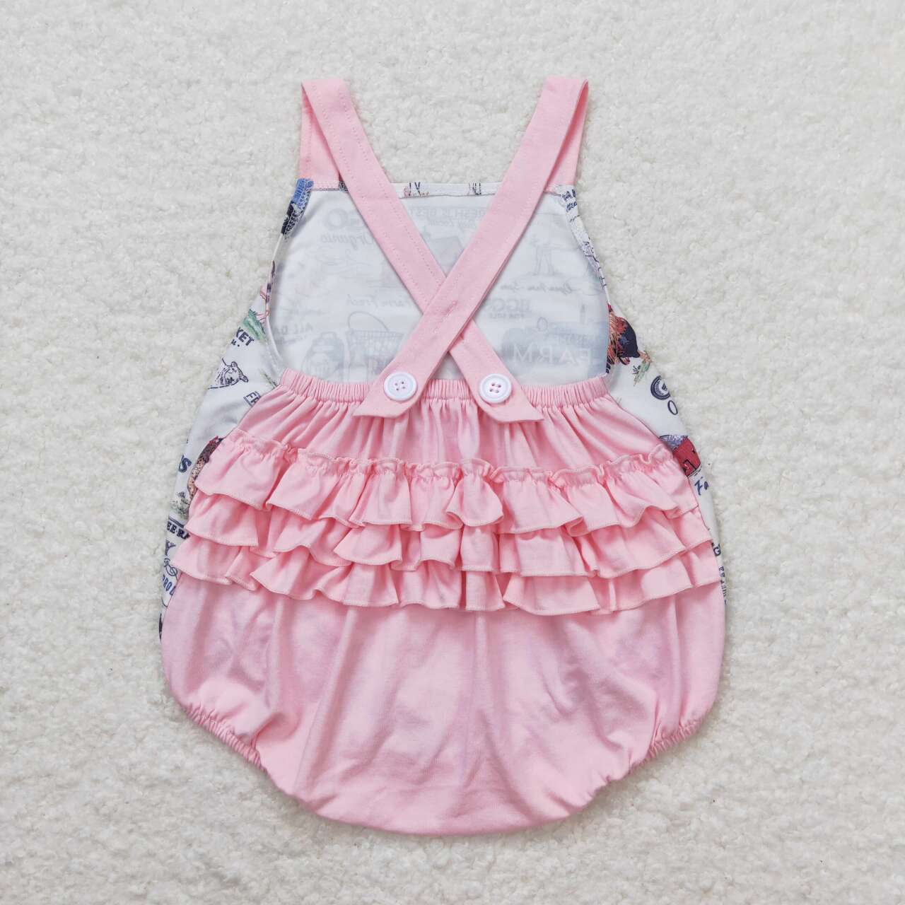 pink farm life ruffle back bubble