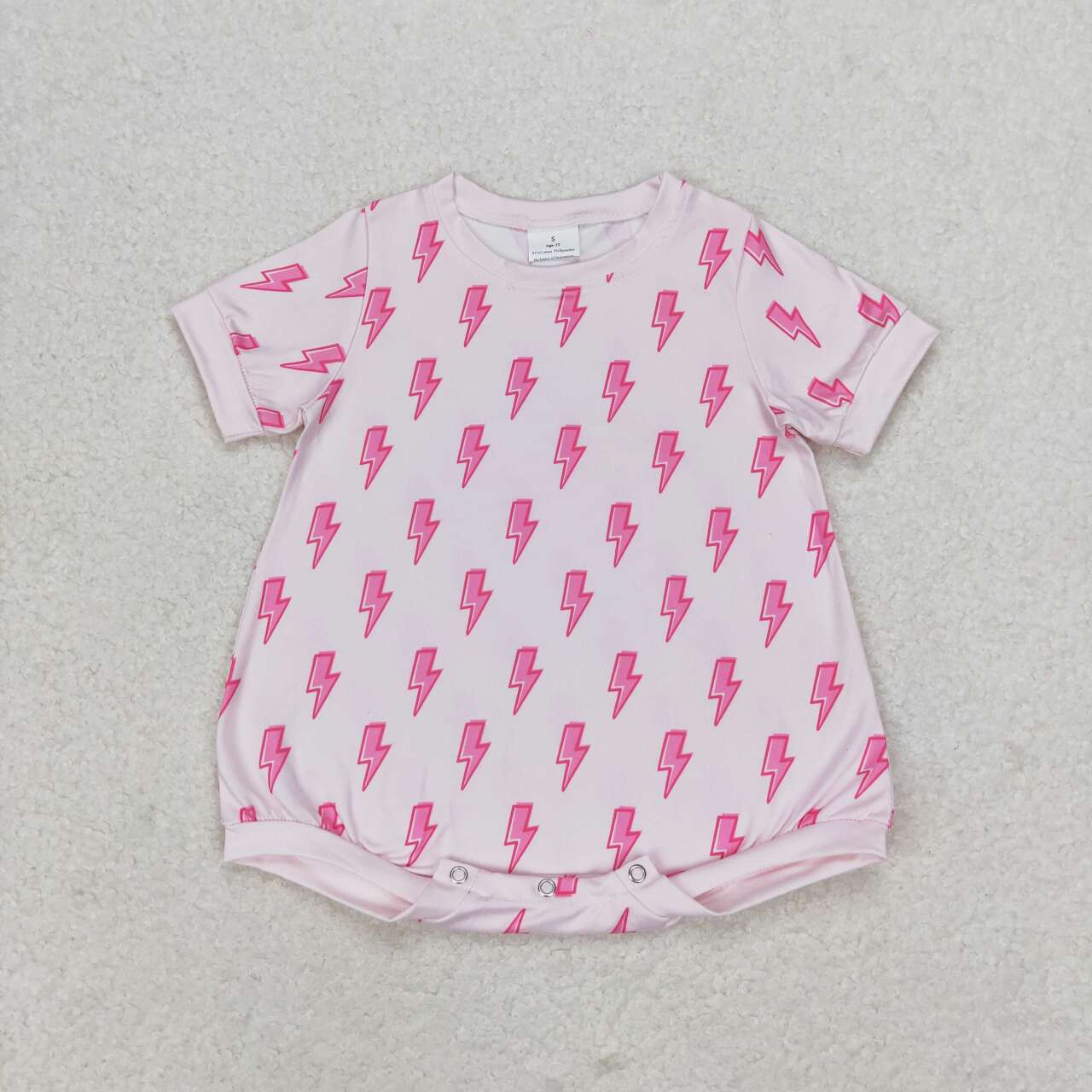 short sleeve pink lightning bubble