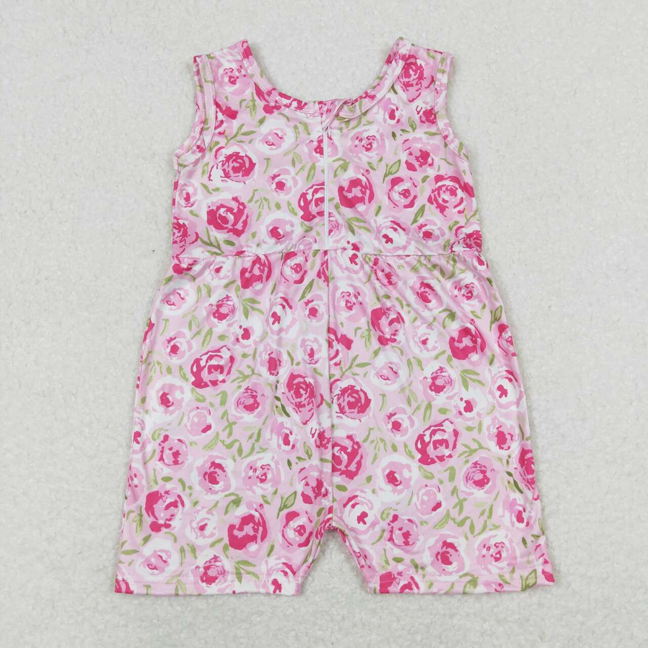 rose flower tank shorts jumpsuit little girl clothing