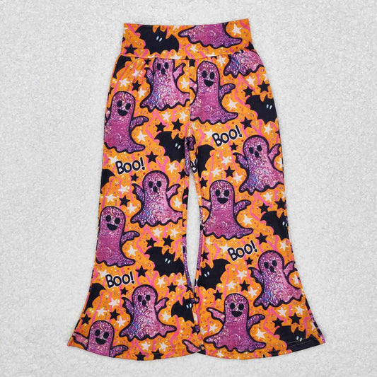 boo bell bottom girl halloween pants