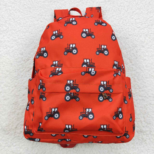Red tractor kids backpack school bag