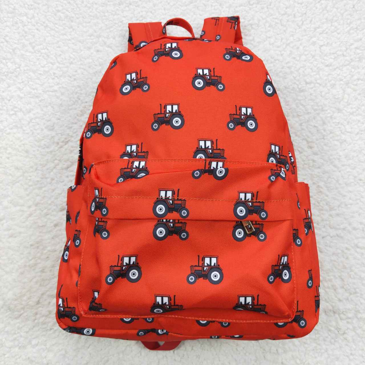 Red tractor kids backpack school bag