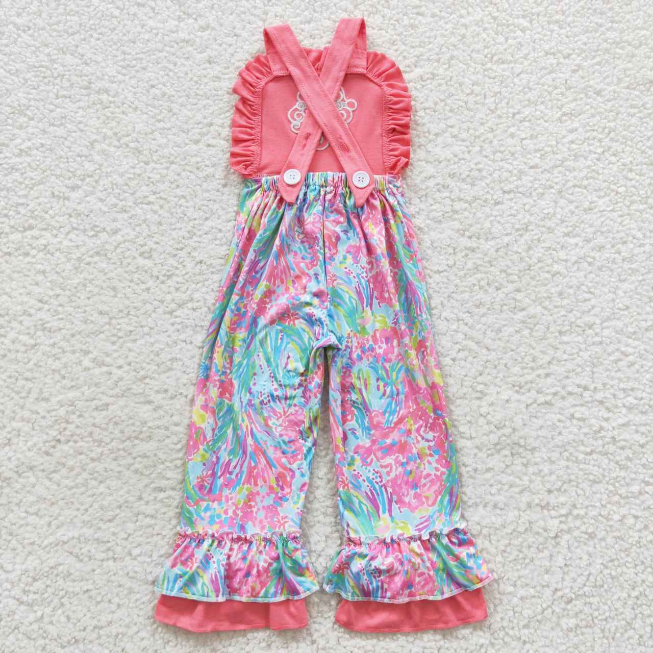 Santa embroidery wildflowers christmas cross jumpsuit