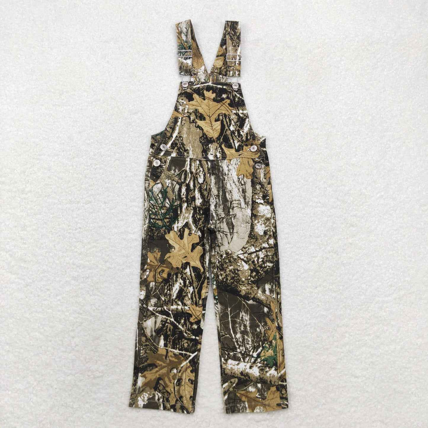 kids camo denim overalls