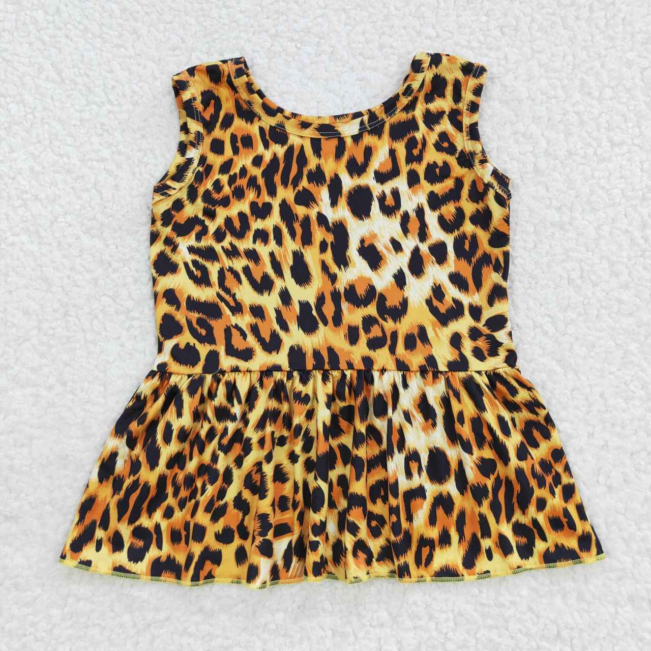 Baby girl cheetah tank ruffle top