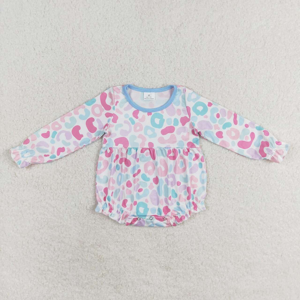 baby girl long sleeve colorful leopard bubble