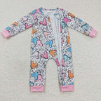 cartoon balloon toddler girl zipper romper