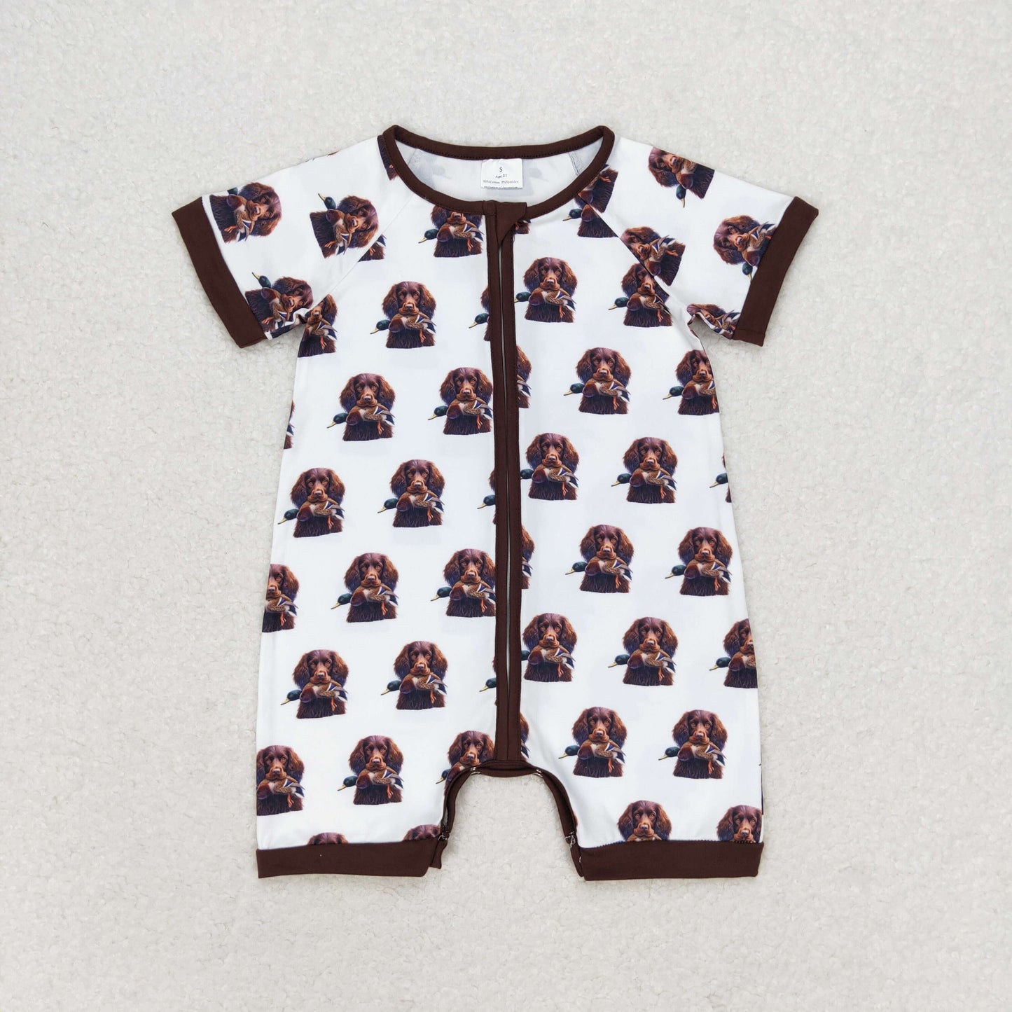 dog hunting baby boy zip sleeper