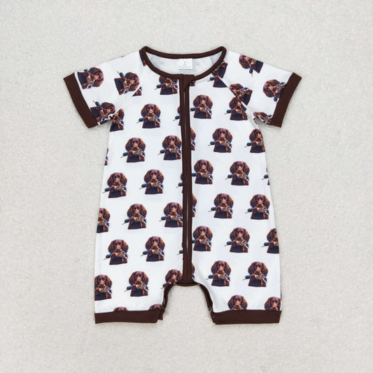 dog hunting baby boy zip sleeper