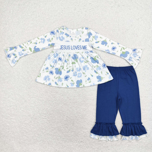 blue jesus loves me outfit girls clothing