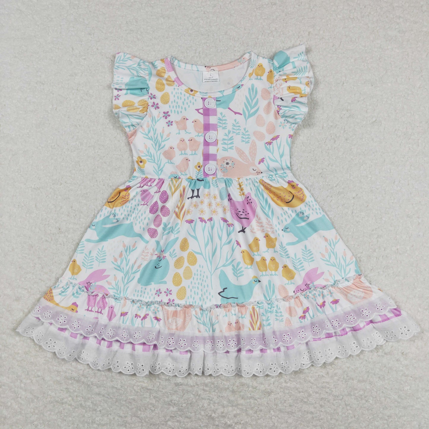 girl easter small chick ruffle dress