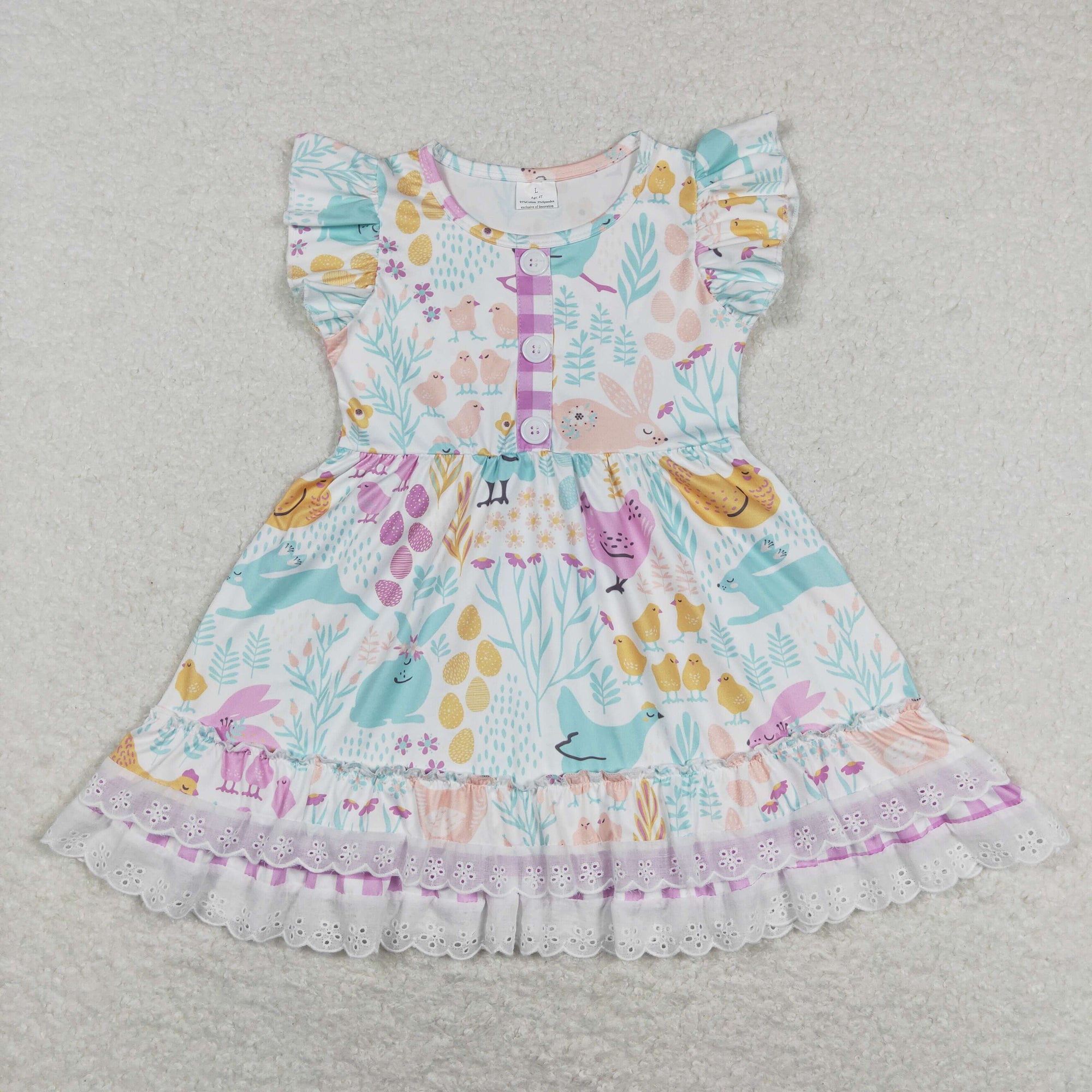 girl easter small chick ruffle dress