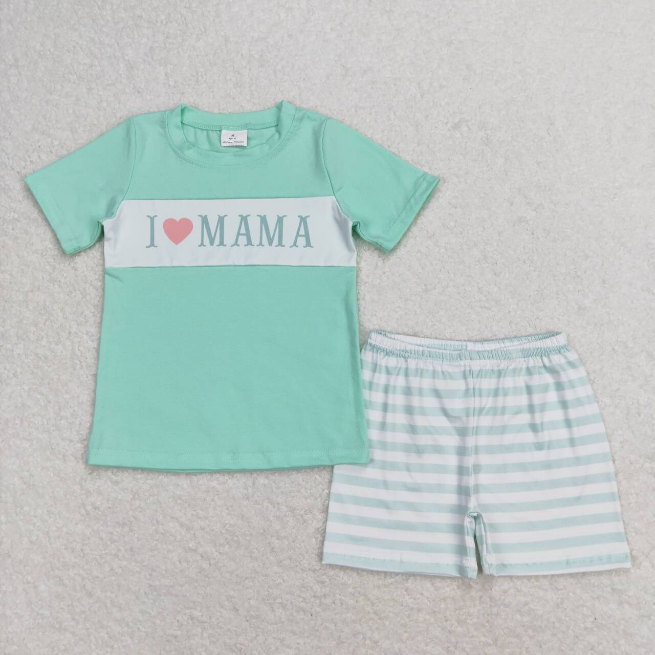 i love mama boy shorts set mother's day clothes